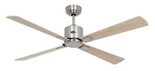 DC ceiling fan with Remote Indoor fan Eco Neo Matt Chrome 132 cm 52" Maple Beech
