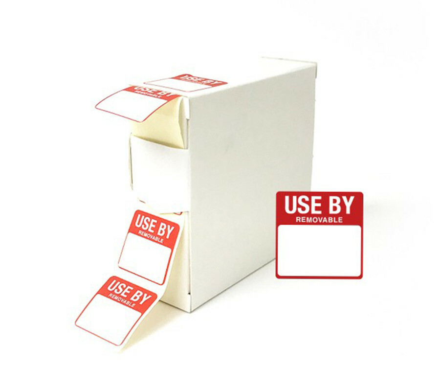 1000 x Removable Use By Label Food Sticker roll 25x25mm Food Preparation Label