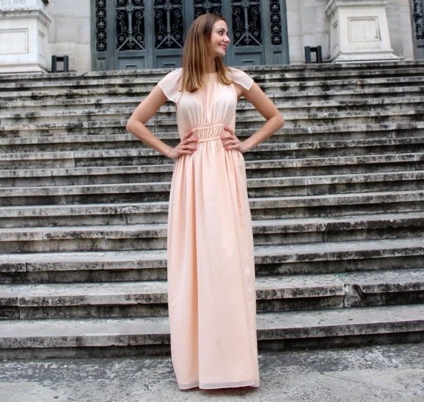 Zara peach dress cheap