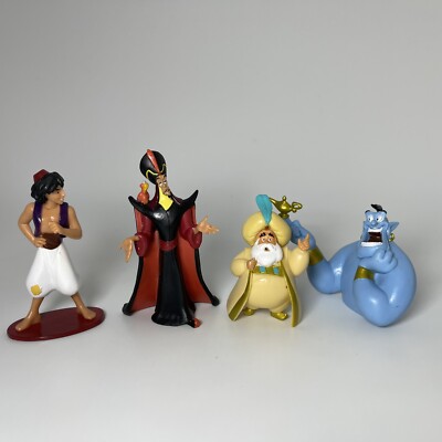 Lot of 4 Disney Aladdin Figures - Aladdin Evil Jafar Dad Sultan