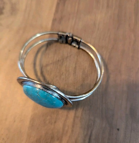 Bracciale vintage in argento e turchese, adatto a 6,5  - Foto 5 di 9