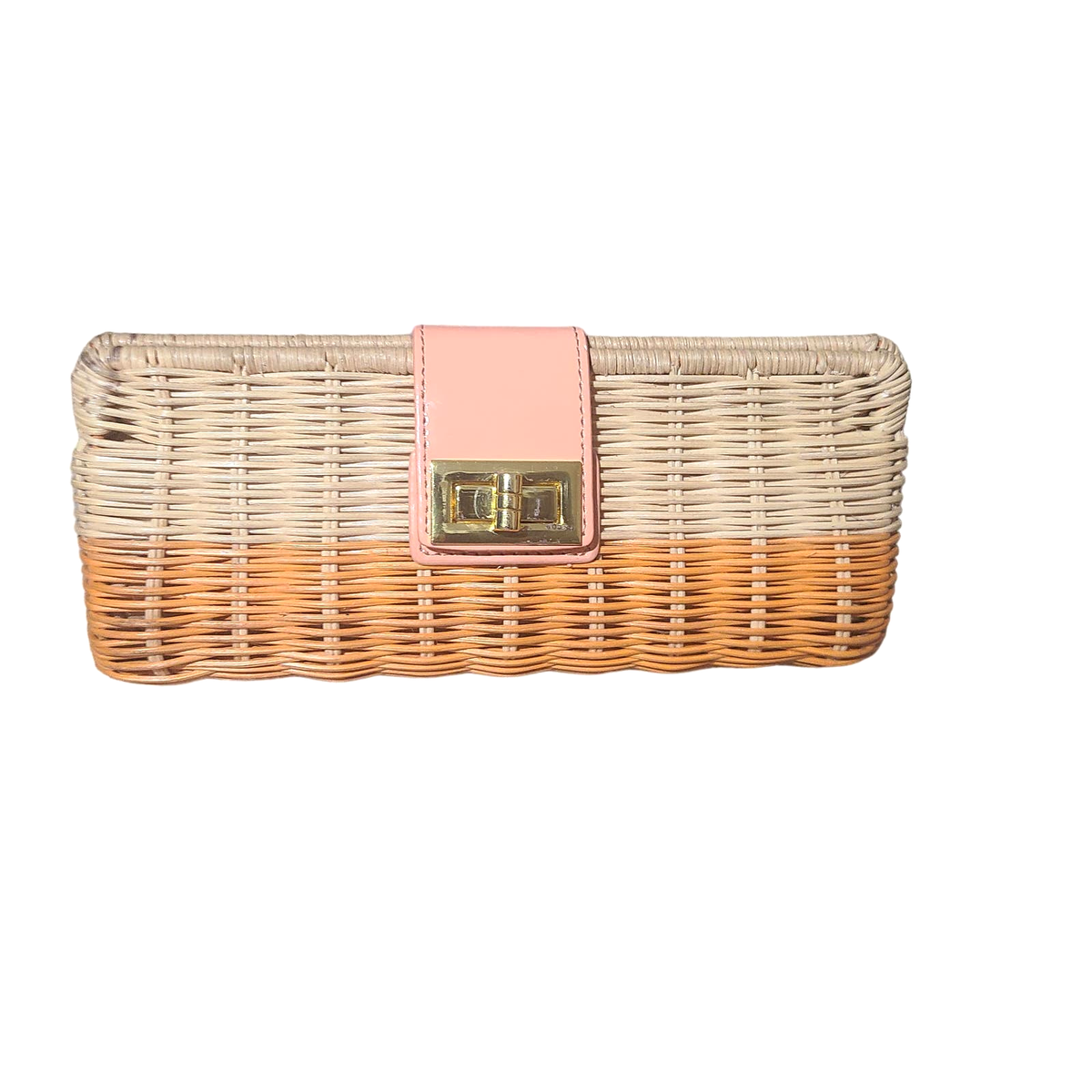 Crew Rattan Orange Flap Turn Style Open/ Close Clutch
