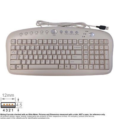 Keyboard USB A4 Tech Multi Media Multimedia KB-27 Beige