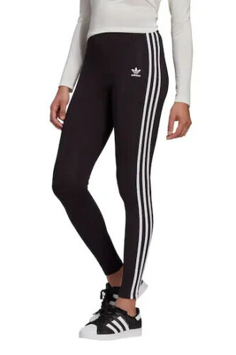 Ladies Adidas Leggings 3 Stripes Originals Girls Womens Bottoms Lounge Wear Gym - Picture 1 of 4