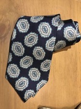 LIBERTY OF LONDON Men's Imported Silk Tie Blue Grey Lt Blue, Made in the USA