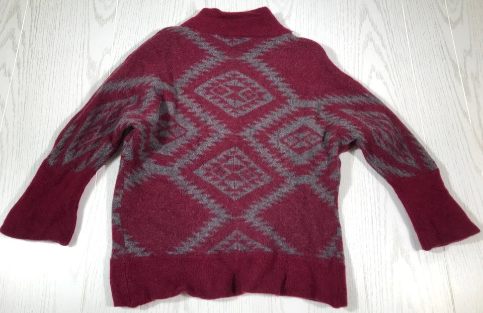 Suéter de Lana Horny Sapo Para Mujer S Rojo Azteca Cárdigan Abotonado Lana de Cordero Hervida Foto 2 de 4