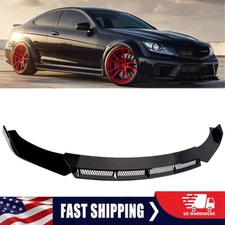 For Benz W205 W204 W212 Front Bumper Lip Splitter Spoiler Body Kit Gloss Black