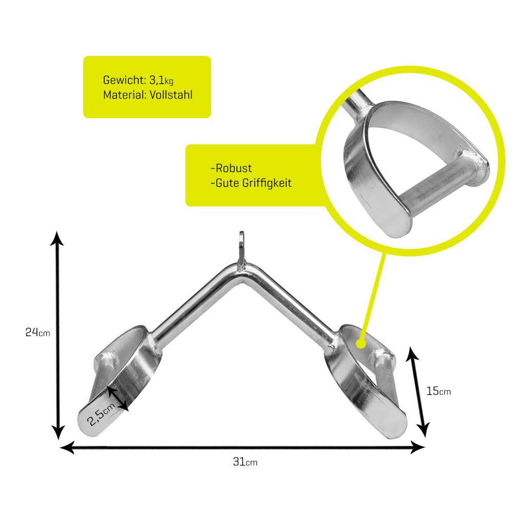 Fitness Latzug Griff V-Form - Rotierende Stange Für Rudergerät & Krafttraining