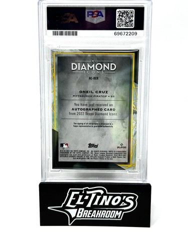 ONEIL CRUZ 2022 Topps Diamond Icons Auto 14/25 RC #ACOCR PSA 10 PIRATES - Picture 2 of 2