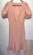 Aisize Vintage Women’s V Neck Ruffle Hem Cocktail Bodycon Dress Size Medium