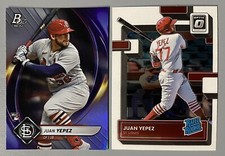 Two 2022 Juan Yepez Rookie Cards RC: Donruss Optic Rated Rookie, Bowman Platinum