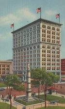 Stambaugh Building And Public Square Youngstown Ohio Linen Vintage Postcard