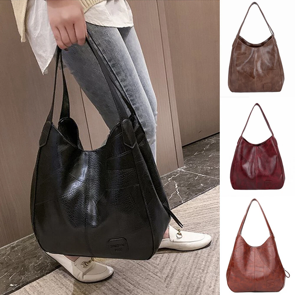 Women Handbags Tote Bag Soft Leather Retro Designer Large Capacity