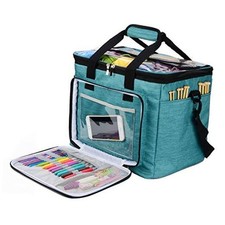 Knitting Bag for Yarn Storage, High Capacity Yarn Totes Organizer with Green