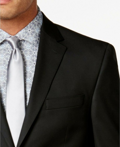 Sean John Herren Classic Fit Anzug Sakko Blazer 44 R Schwarz Einfarbig - Bild 3 von 4