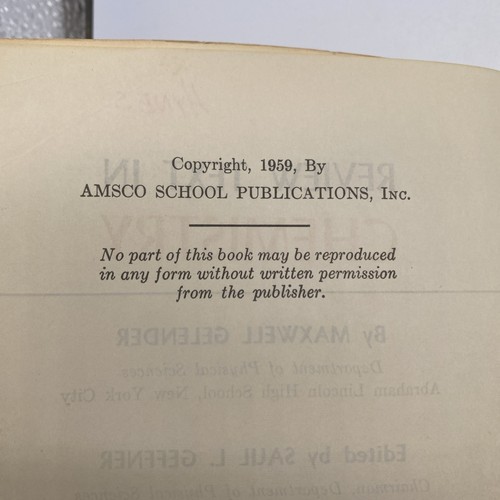 1959 Review Text In Chemistry By Maxwell Gelender Vintage Paperback - Picture 5 of 5