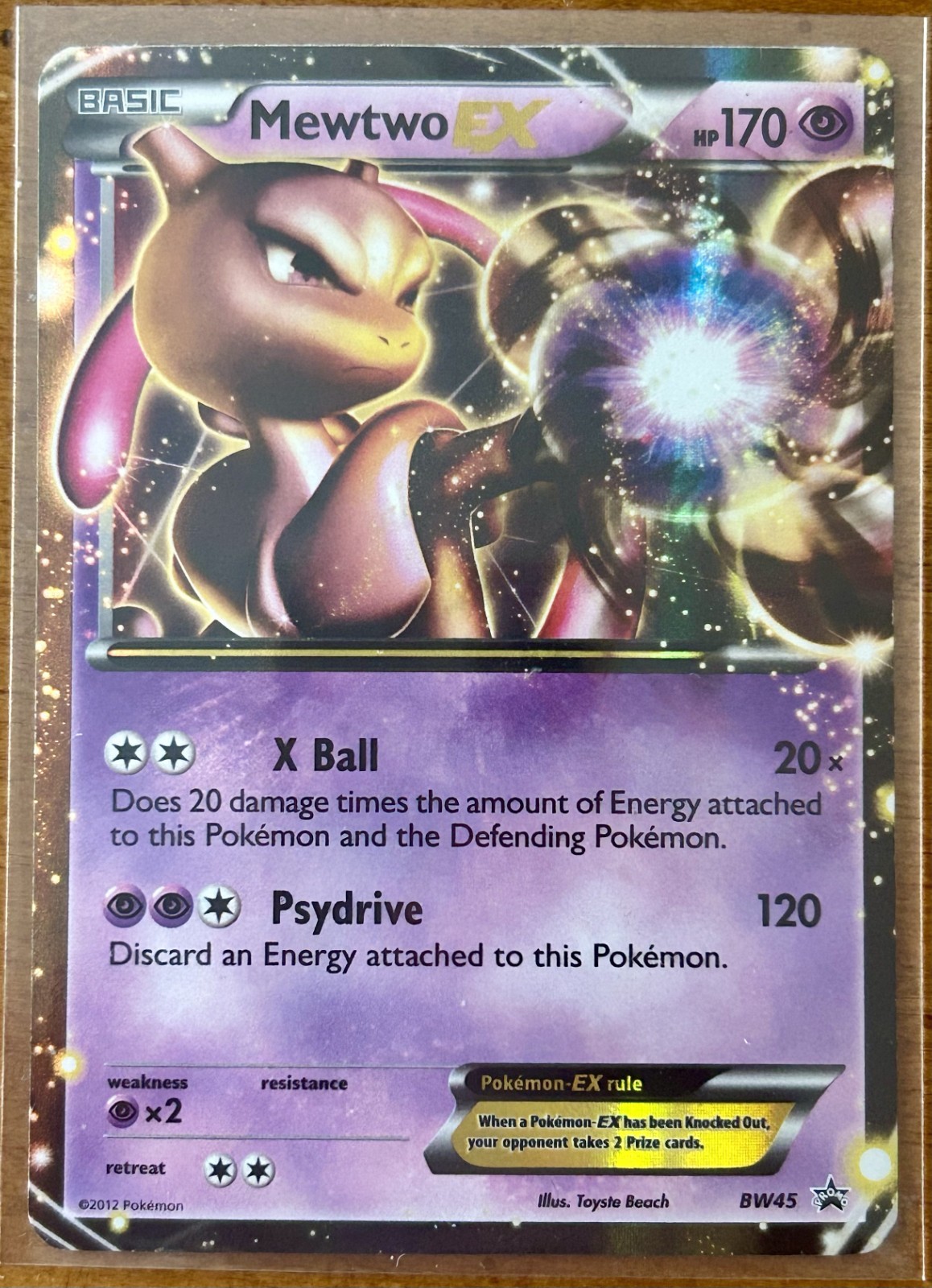 Mewtwo EX BW45 2012, Holo, Promo Card (Near Mint)