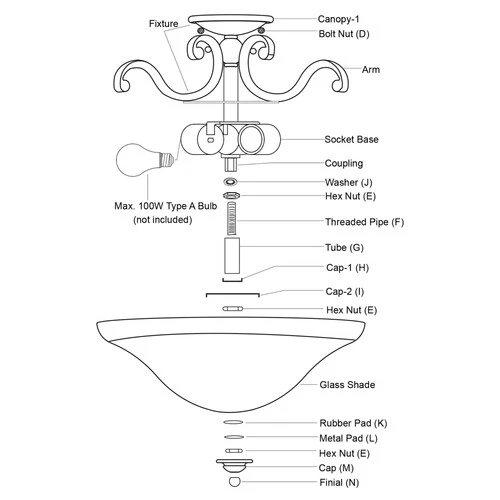 Vaxcel Lighting C0272 Monrovia 3 Light 17"W Semi-Flush Bowl - Bronze - Picture 2 of 12