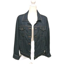 Gap Women Dark Wash Blue Denim Jean Jacket SZ XL Lady Chic Academia
