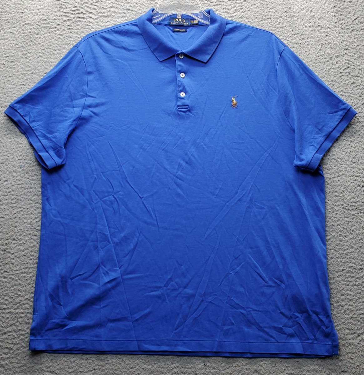 Polo Ralph Lauren Golf Polo Shirt Mens XXL Blue Flesh Pony Custom