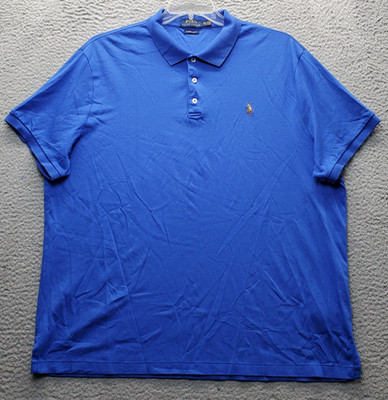 Polo Ralph Lauren Golf Polo Shirt Mens XXL Blue Flesh Pony Custom