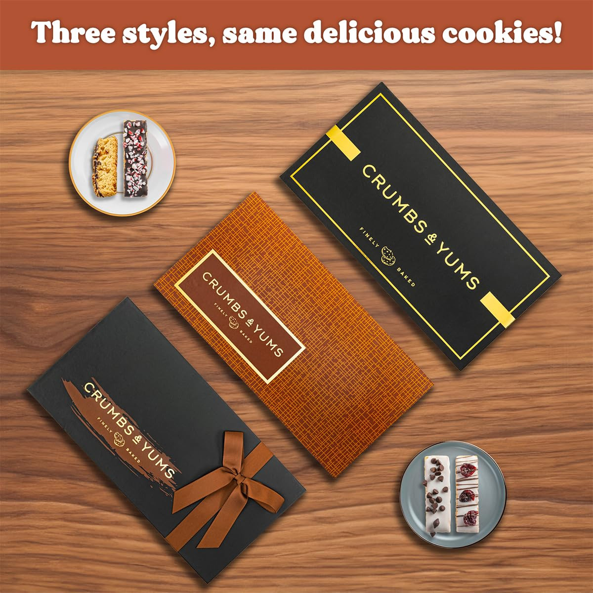 Holiday Christmas Cookies Gift Basket - 12 Gourmet Chocolate Covered Biscotti wi