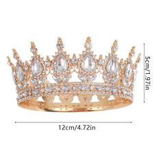 Large Crown Cake Topper Happy Birthday Party Cake Decoration Metal Gold Silver C