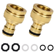 2 Stück Wasserhahn Anschluss-Set 1/2 & 3/4 Zoll Aluminium Gartenschlauch