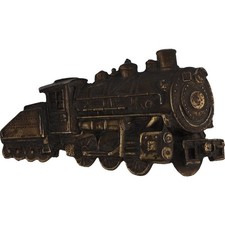 Steam Engine 4-4-0 Locomotive Freight Passenger Railroad 80s Vintage Belt Buckle