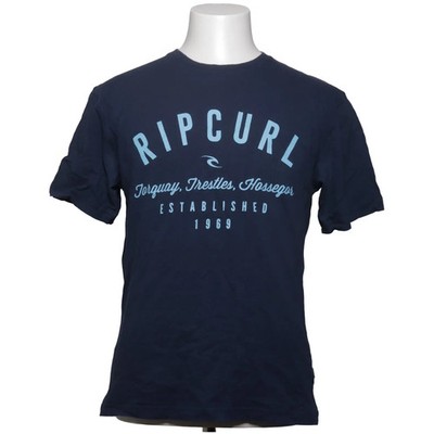 Rip Curl, T-shirt, Größe: M, Blau, Baumwolle/Polyester, Print, Herren #J8y