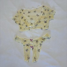 Vintage Deadstock Lingerie Set Yellow and Purple Floral
