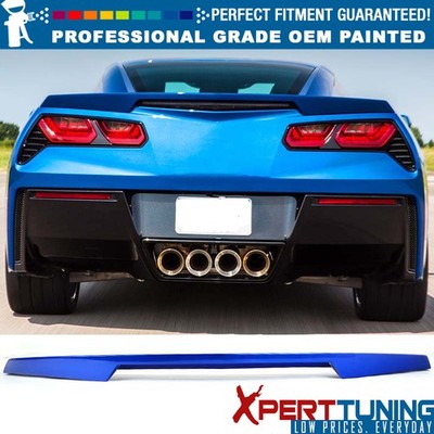 Fits 14-19 Chevy Corvette C7 Rear Trunk Spoiler Wing ABS Painted #WA135X Blue