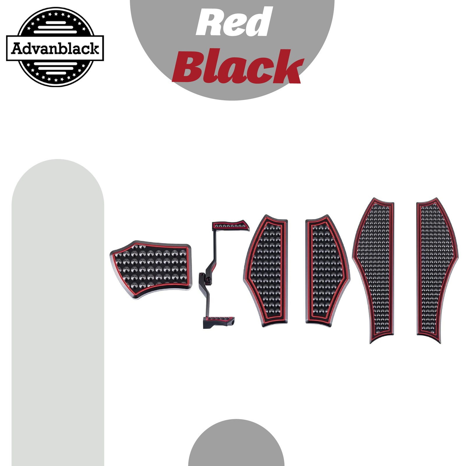 Black/Red CNC Driver Passenger Front Rear Foot Pegs Shift Lever Brake Pedal