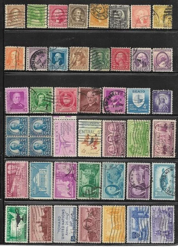 USA United States Stamp Packet Lot of 46 off paper Old Stamps US Collection used