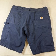 Carhartt Mens Relaxed Fit Carpenter Shorts Navy Blue Canvas Size 40x11 Workwear
