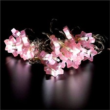 LED Motiv-Lichterkette Sterne Weihnachtsbeleuchtung pinkes Licht für Deko