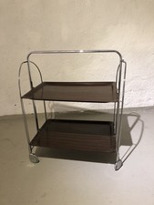Servierwagen, Teewagen,  Rollwagen, 70er Jahre, zusammenklappbar,  Holzoptik