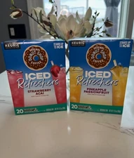 The Original Donut Shop Iced Refreshers Strawberry Açaí-Pineapple Fruit 40Ct NIB