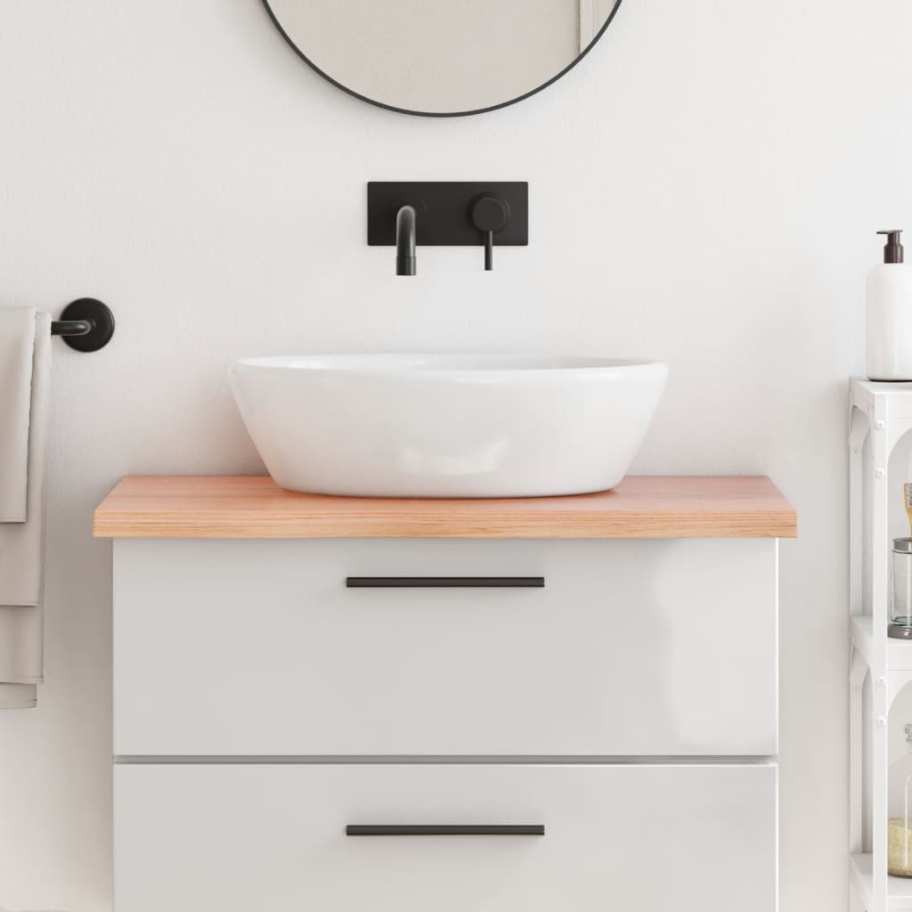 Piano Bagno 80x50 Marrone Massello - Eccellenza Artigianale Trattata