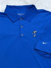 Disney Parks Nike Golf Polo Dri-Fit Men's XL Blue Short Sleeve Mickey Mouse Logo