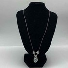 Sterling Silver 925 Jewelry Lot 3pc Flower Necklace Heart Bracelet Ring Sz 5 — photo 2