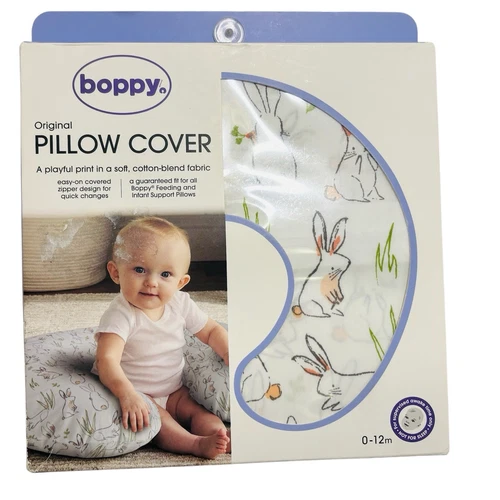 Boppy Nursing Pillow Cover Pink Hip Hop Bunnies New In Box Cotton-Blend Fabric