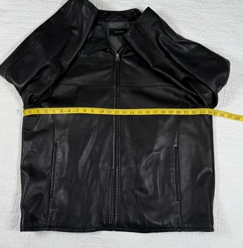 Milestone Kelly Mens XL Black Genuine Leather Jacket Full Zip Classic image 5