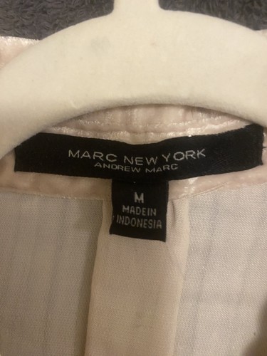 Marc New York Pants Shirt Set Womens Medium Beige Crinkle Velvet Lounge Pajama - Picture 2 of 10