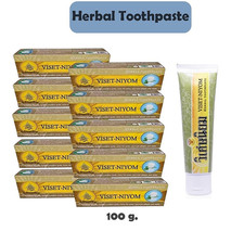 Viset-Niyom Herbal Toothpaste Thai Traditional Reduce Bad Breath Plaque 10x100g.