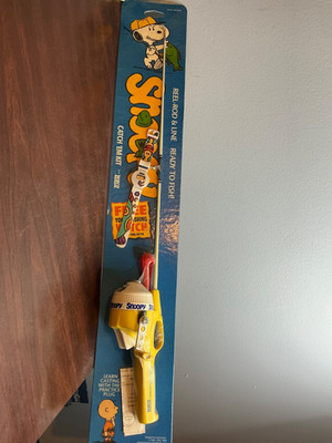Vtg 1994 Zebco Brunswick Snoopy Catch 'Em Kit, Fishing Pole Reel