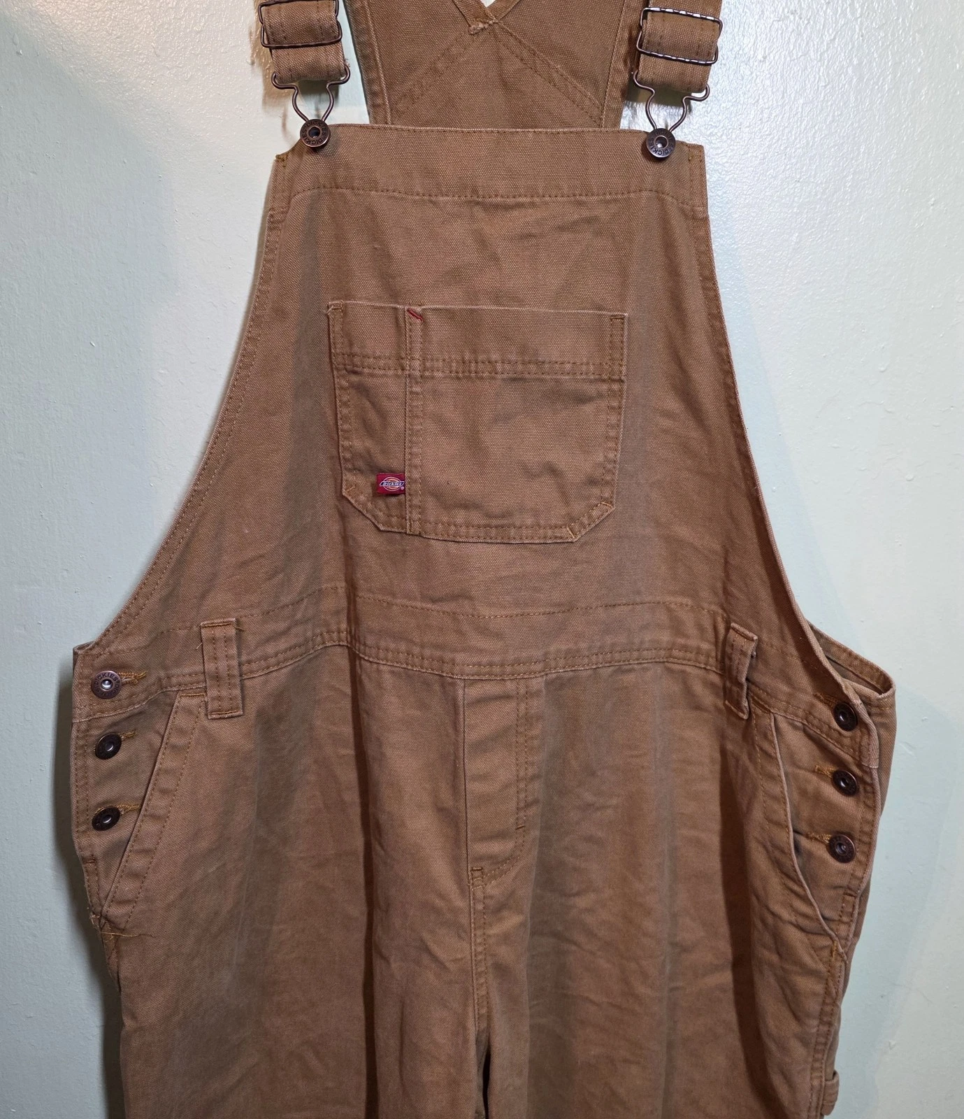 Dickies Brown Duck Canvas Bib Overalls Mens XL 46x30 Workwear Outdoor Gorpcore