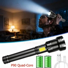 350000000 Lumen Super Bright LED Tactical P90 Flashlight Rechargeable Work Light