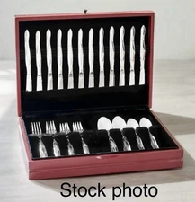 CUTCO 60-Pc Stainless Flatware W/Chest-12 Place Settings /6-Pc Accessory Set New