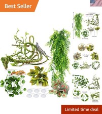 Greenery Hanging Plant Vines for Reptile Habitats - Ideal for Geckos  Snakes